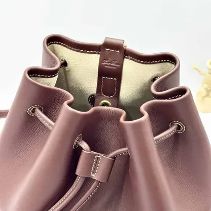 Replica Loro Piana Extra Drawstring backpack L27 Caramel Calfskin - Image 7