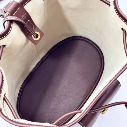 Replica Loro Piana Extra Drawstring backpack L27 Caramel Calfskin - Image 8
