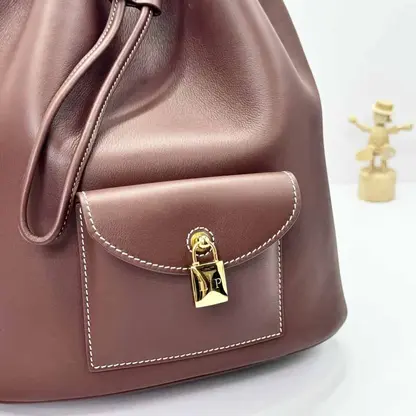 Replica Loro Piana Extra Drawstring backpack L27 Caramel Calfskin - Image 2