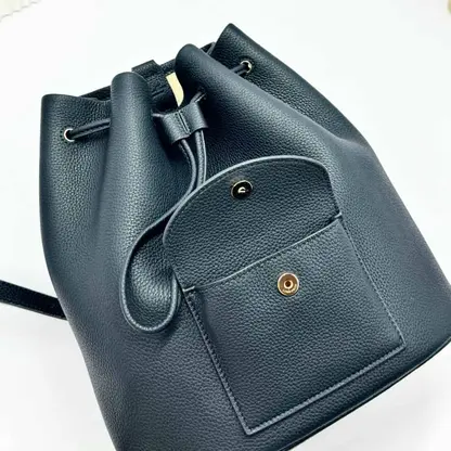 Replica Loro Piana Extra Drawstring backpack L27 Blue Navy Calfskin - Image 2