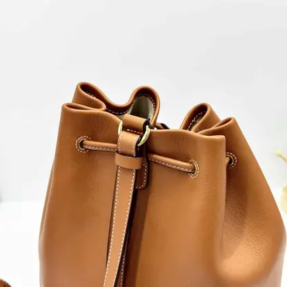 Replica Loro Piana Extra Drawstring backpack L27 Brown Calfskin - Image 7
