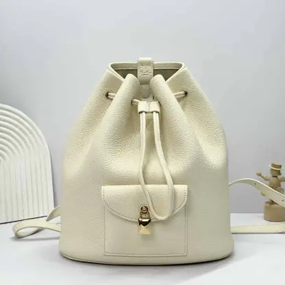 Replica Loro Piana Extra Drawstring backpack L27 Whisper White Calfskin
