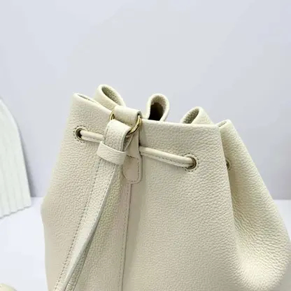 Replica Loro Piana Extra Drawstring backpack L27 Whisper White Calfskin - Image 6