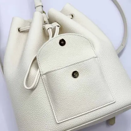 Replica Loro Piana Extra Drawstring backpack L27 Whisper White Calfskin - Image 2