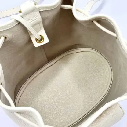 Replica Loro Piana Extra Drawstring backpack L27 Whisper White Calfskin - Image 9