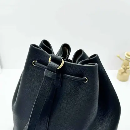 Replica Loro Piana Extra Drawstring backpack L27 Black Calfskin - Image 6