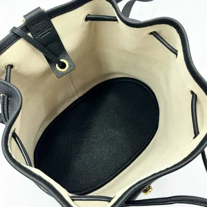 Replica Loro Piana Extra Drawstring backpack L27 Black Calfskin - Image 9