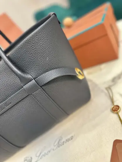 Replica Loro Piana Small Ghiera Shopper Bag Blue Navy - Image 7