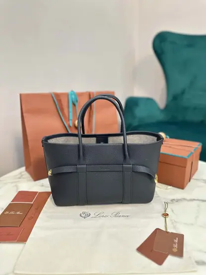 Replica Loro Piana Small Ghiera Shopper Bag Blue Navy