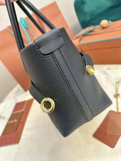 Replica Loro Piana Small Ghiera Shopper Bag Blue Navy - Image 4