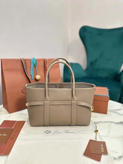 Replica Loro Piana Small Ghiera Shopper Bag Dried Taragon