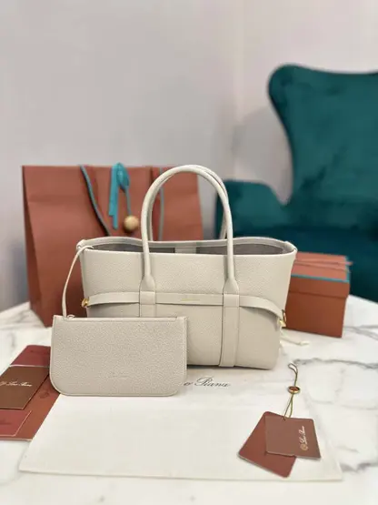 Replica Loro Piana Small Ghiera Shopper Bag Light Travertine