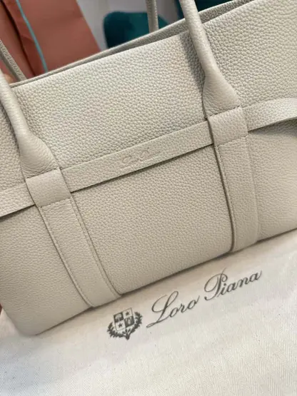 Replica Loro Piana Small Ghiera Shopper Bag Light Travertine - Image 8