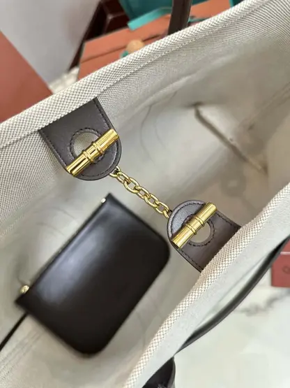 Replica Loro Piana Large Ghiera Shopper Bag Milk Amber-Dark Chocolate Licorice - Image 6