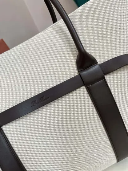 Replica Loro Piana Large Ghiera Shopper Bag Milk Amber-Dark Chocolate Licorice - Image 9