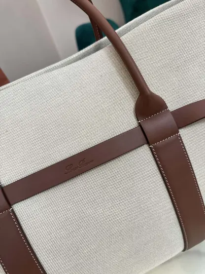 Replica Loro Piana Large Ghiera Shopper Bag Natural/Caramel Sugar - Image 8