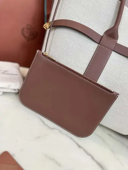 Replica Loro Piana Large Ghiera Shopper Bag Natural/Caramel Sugar - Image 5