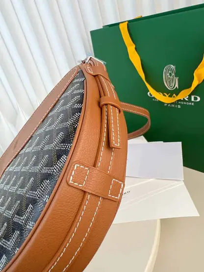 Replica Goyard Hirondelle bag Vip Quality Black & Tan - Image 5