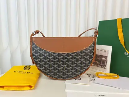 Replica Goyard Hirondelle bag Vip Quality Black & Tan - Image 6