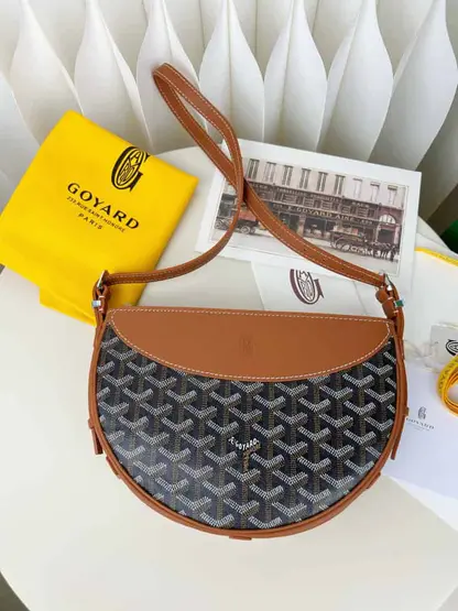 Replica Goyard Hirondelle bag Vip Quality Black & Tan - Image 2