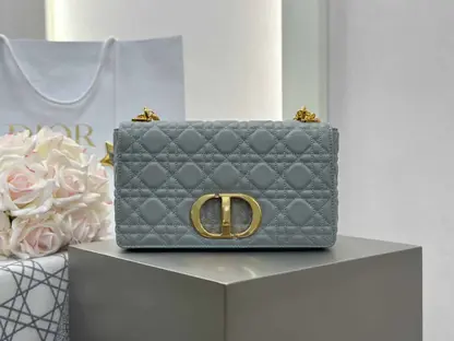 Replica Dior Medium Caro Bag in Gray