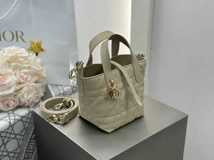 Replica Dior Toujours Vertical Nano Tote Bag in Beige - Image 5
