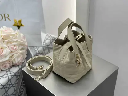 Replica Dior Toujours Vertical Nano Tote Bag in Beige - Image 2