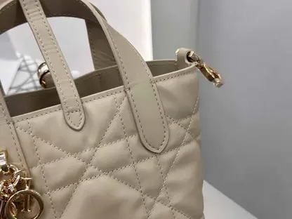 Replica Dior Toujours Vertical Nano Tote Bag in Beige - Image 15