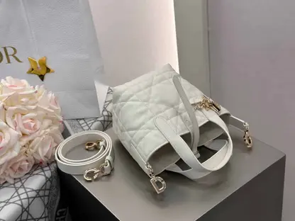 Replica Dior Toujours Vertical Nano Tote Bag in White - Image 5