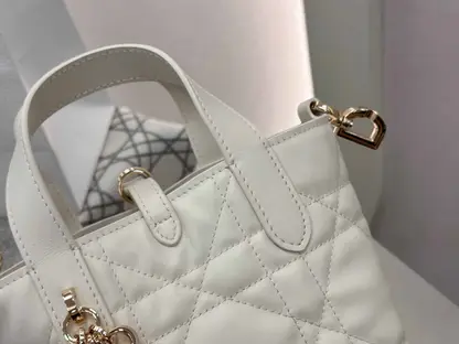 Replica Dior Toujours Vertical Nano Tote Bag in White - Image 13