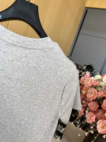 Replica Miu Miu grey Seamless mélange T-shirt - Image 7