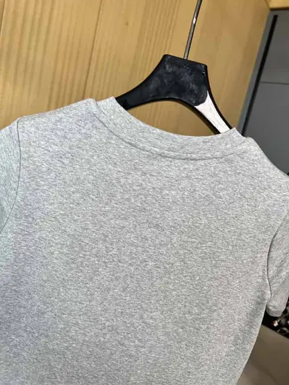 Replica Miu Miu grey Seamless mélange T-shirt - Image 9