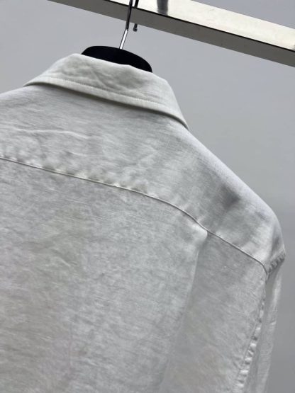 Replica Loro Piana Linen André Shirt in White - Image 5