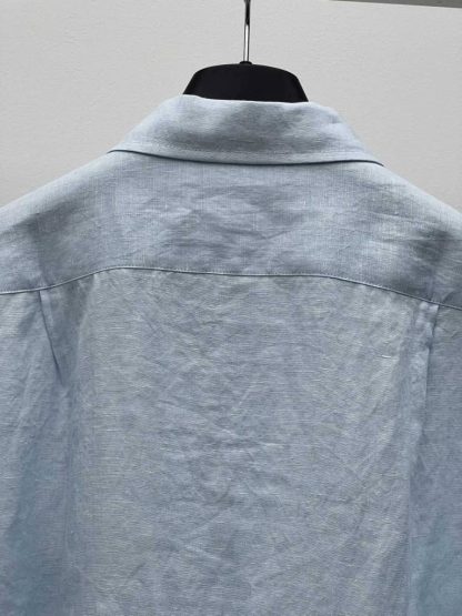 Replica Loro Piana Linen André Shirt in Light Blue - Image 6