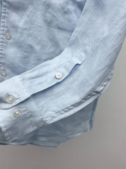 Replica Loro Piana Linen André Shirt in Light Blue - Image 8