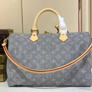 Replica Louis Vuitton Speedy Soft 30 in Denim Grey M13344