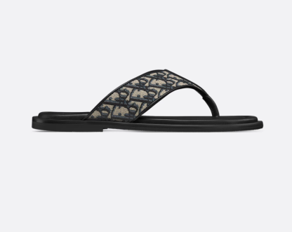 Replica Men's Dior Aqua Sandal Black Dior Oblique Jacquard