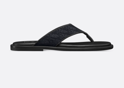 Replica Men's Dior Aqua Sandal Black Dior Oblique Jacquard
