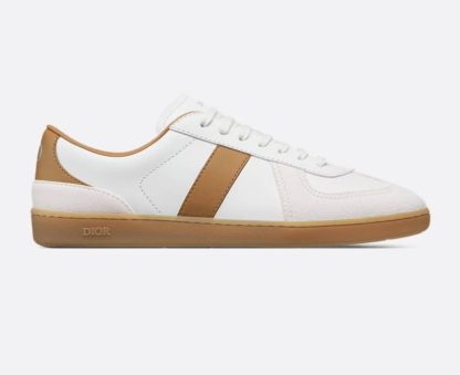 Replica Dior B01 Matchpoint Sneaker Cognac and White Smooth Calfskin with White Suede