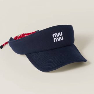 Replica Miu Miu Denim visor hat Blue