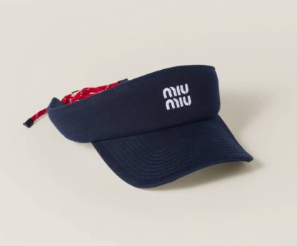 Replica Miu Miu Denim visor hat Blue