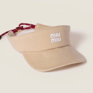 Replica Miu Miu Denim visor hat beige