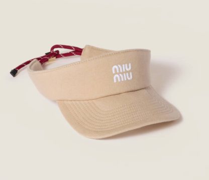 Replica Miu Miu Denim visor hat beige