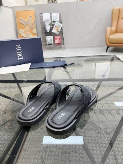 Replica Men's Dior Aqua Sandal Black Dior Oblique Jacquard - Image 8