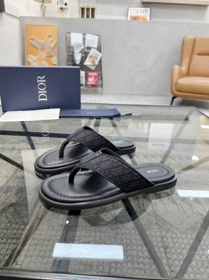 Replica Men's Dior Aqua Sandal Black Dior Oblique Jacquard - Image 9