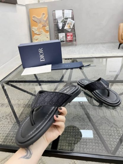 Replica Men's Dior Aqua Sandal Black Dior Oblique Jacquard - Image 6