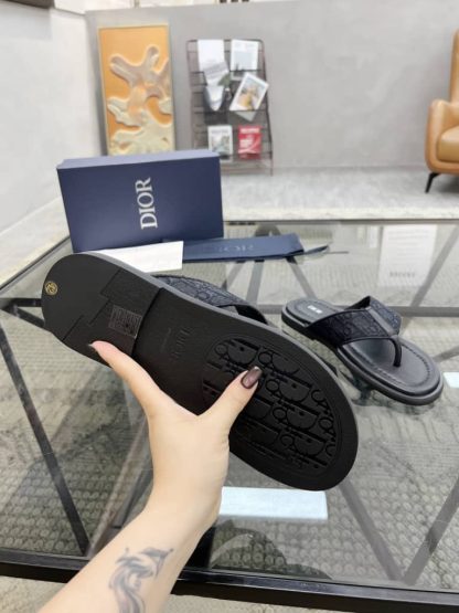 Replica Men's Dior Aqua Sandal Black Dior Oblique Jacquard - Image 4