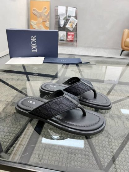 Replica Men's Dior Aqua Sandal Black Dior Oblique Jacquard - Image 3