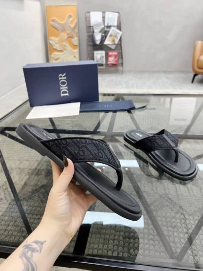 Replica Men's Dior Aqua Sandal Black Dior Oblique Jacquard - Image 2