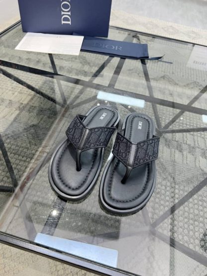 Replica Men's Dior Aqua Sandal Black Dior Oblique Jacquard - Image 10